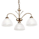 Searchlight Milanese - 3Lt Ceiling, Antique Brass, Alabaster Glass 1133-3Ab