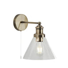 Searchlight Pyramid Wall Light - Ab, Clear Glass Shade 1277Ab