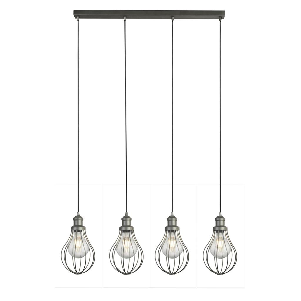 Searchlight Balloon Cage 4Lt Pendant, Pewter 1384-4Pw