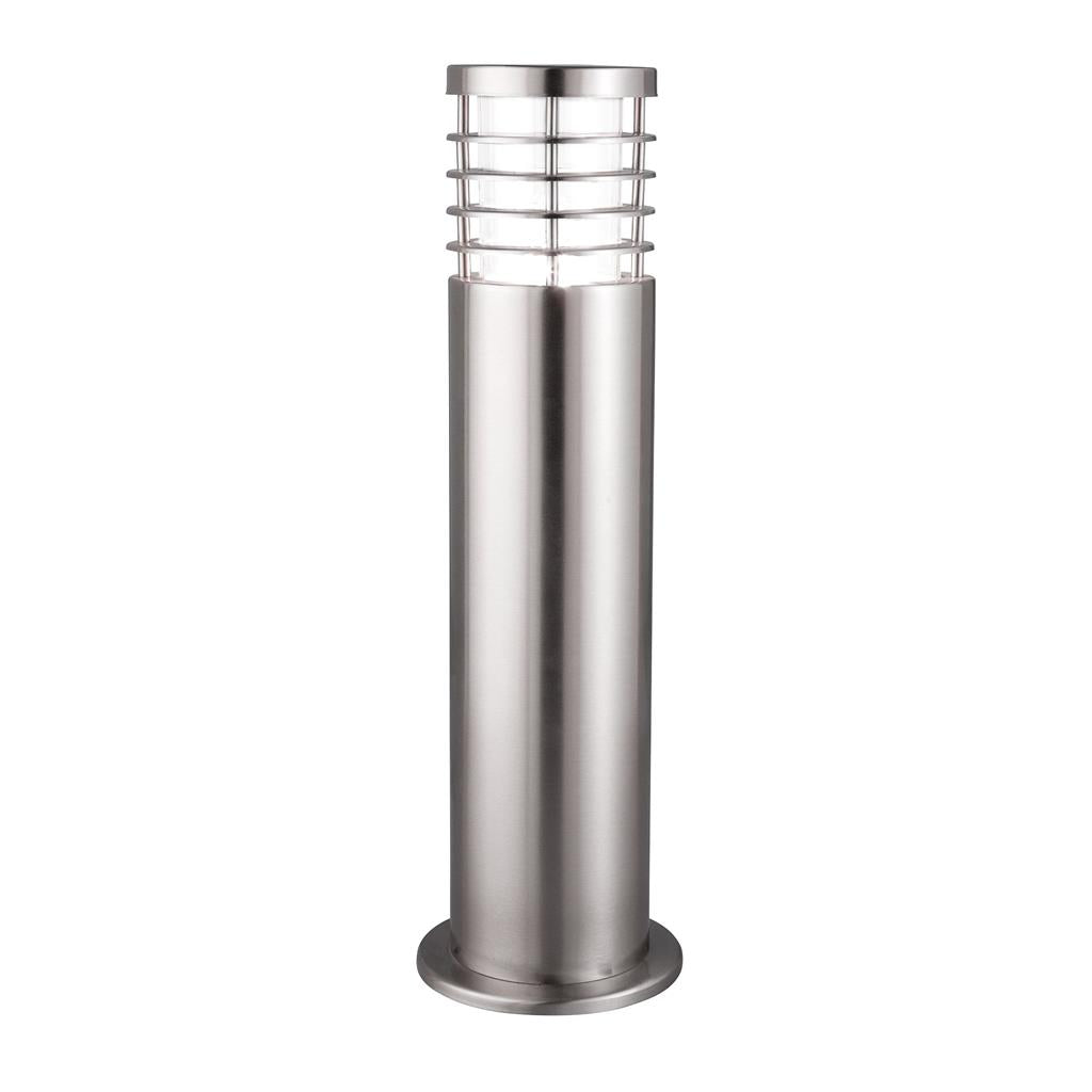Searchlight Louvre Outdoor - 1Lt Outdoor Post (Height 45Cm), Stainless Steel, Clear Polycarbonate 1556-450