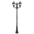 Searchlight Capri - 3Lt Outdoor Post (Height 235Cm), Rustic Brown, Clear Glass 1569-3