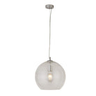 Searchlight Balls 1Lt Round Pendant (35Cm Dia), Clear Glass, Chrome 1635Cl