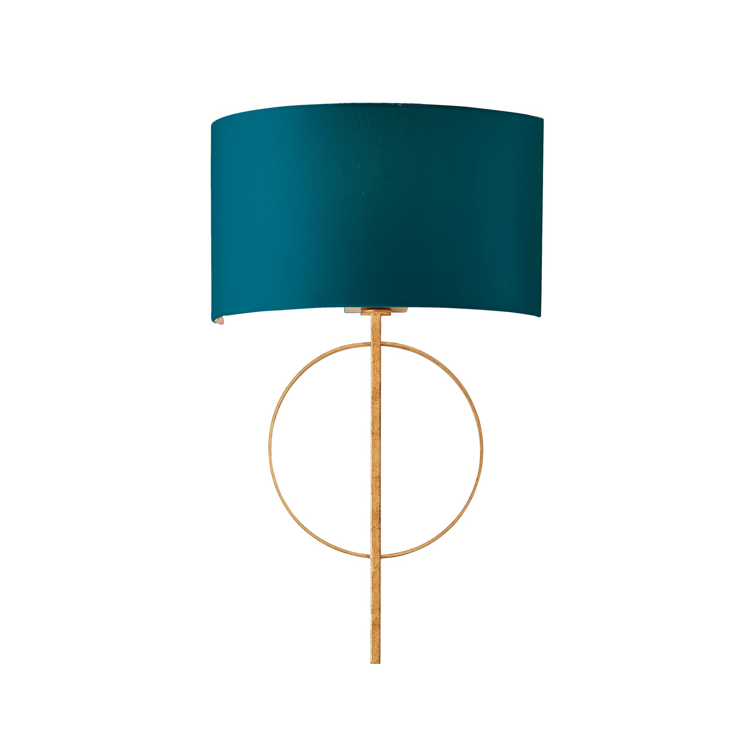 Lightologist Antique gold leaf & teal satin fabric Shade Wall Light WIN1395218