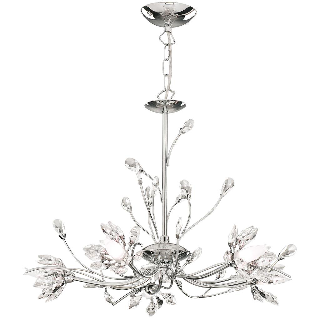 Searchlight Hibiscus - 5Lt Ceiling, Chrome, Clear Glass 1885-5Cc