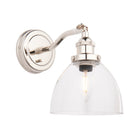 Lightologist Bright nickel plate & clear glass Metal Wall Light WIN1397589