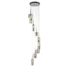 Searchlight Linen.  Glass Shades  9Lt Multi Drop Pendant, Chrome 1939-9Cc