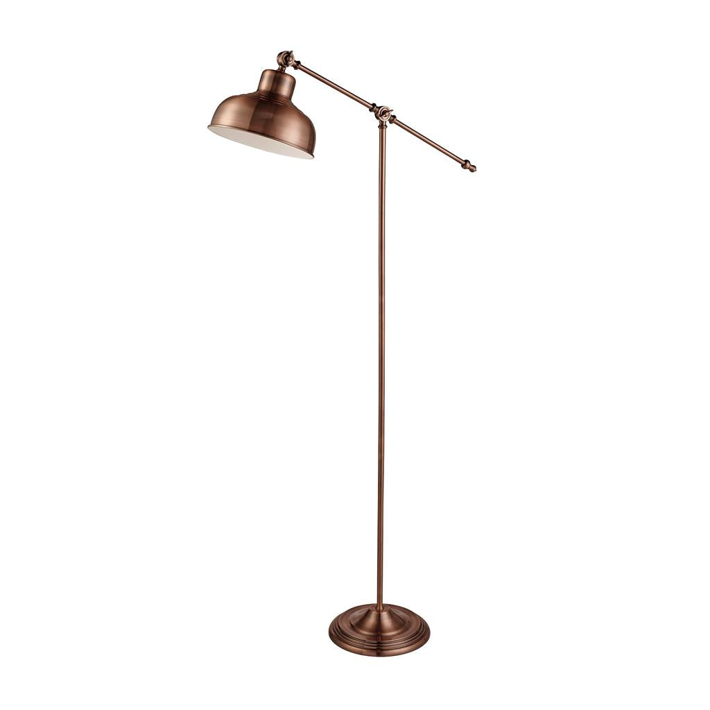 Searchlight Macbeth Industrial Adjustable Floor Lamp, Antique Copper 2028Cu
