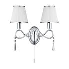 Searchlight Simplicity - 2Lt W/Bracket, Chrome, Clear Glass, White String Shades 2032-2Cc