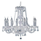 Searchlight Hale - 8 Light Chandelier, Chrome, Clear Crystal Trimmings 218-8