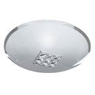 Searchlight Horizon Flush - 1Lt Ceiling Flush (Dia 32Cm), Sanded Glass, Clear Crystal 2198-32