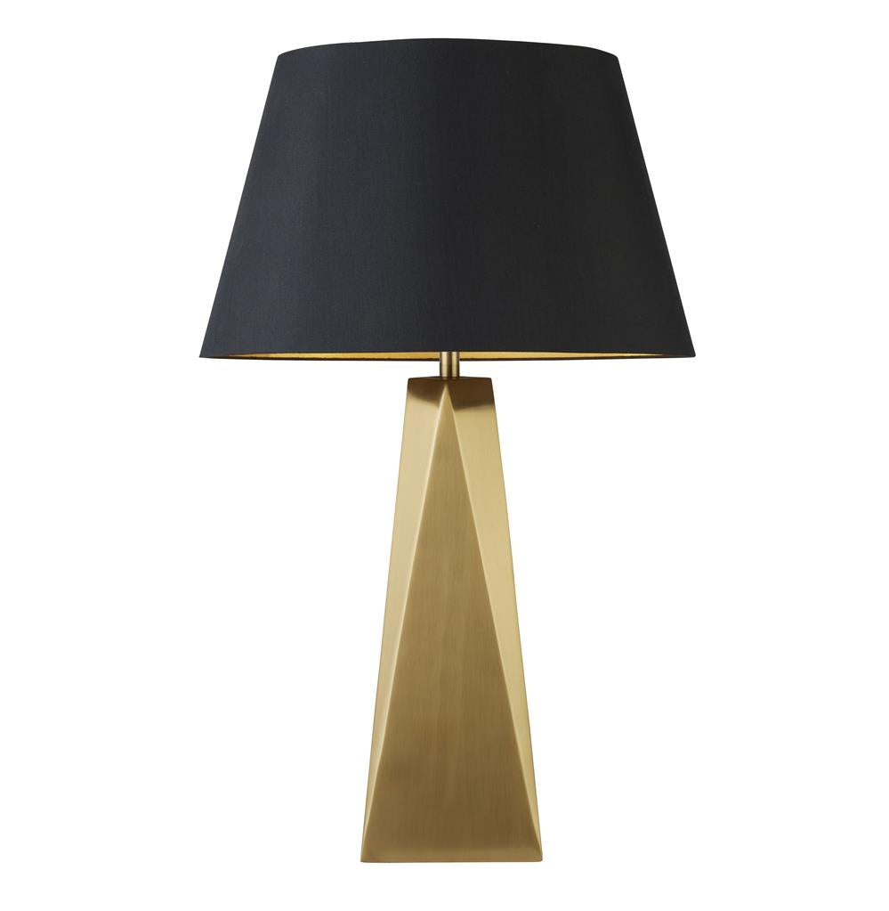 Searchlight Maldon 1Lt Table Lamp, Gold, Black Shade With Gold Interior 2213Go