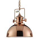 Searchlight Louisiana Industrial Pendant, 1Lt Copper, Clear Lens 2297Cu