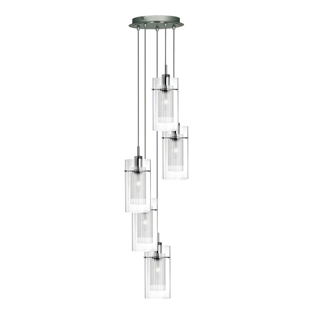 Searchlight Duo I - Ss Double Gls 5Lt Pendant 2305-5
