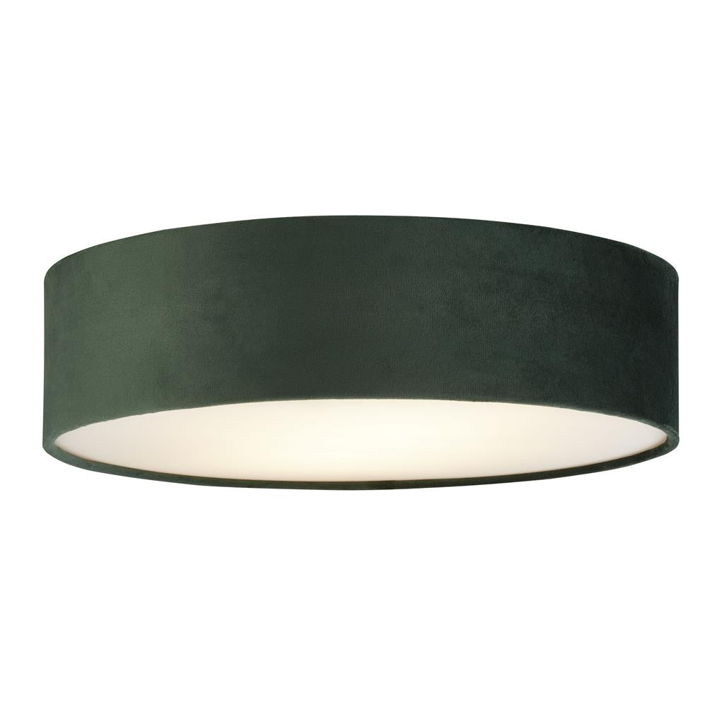 Searchlight Drum 2 2Lt Velvet Flush, Green Shade 23298-2Gr