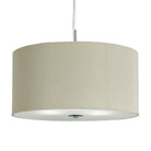 Searchlight Drum Pleat Pendant - 3Lt Pleated Shade Pendant, Cream With Frosted Glass Diffuser Dia 60Cm 2356-60Cr