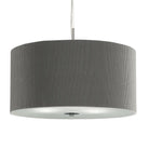 Searchlight Drum Pleat Pendant - 3Lt Pleated Shade Pendant, Silver With Frosted Glass Diffuser Dia 60 2356-60Si