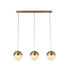 Searchlight Endor 3Lt Pendant, Satin Brass With Opal Glass. Ball Dia180Mm 24181-3Sb