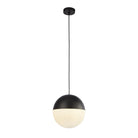 Searchlight Endor 1Lt Pendant, Black Finish With Opal Glass. Dia 250Mm 24181Bk