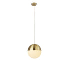 Searchlight Endor 1Lt Pendant, Satin Brass Finish With Opal Glass. Dia 250Mm 24181Sb