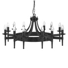 Searchlight Cartwheel Ii - 12Lt Ceiling, Wrought Iron Black 24212-12Bk