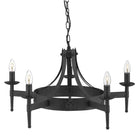 Searchlight Cartwheel Ii - 5Lt Ceiling, Wrought Iron Black 2425-5Bk