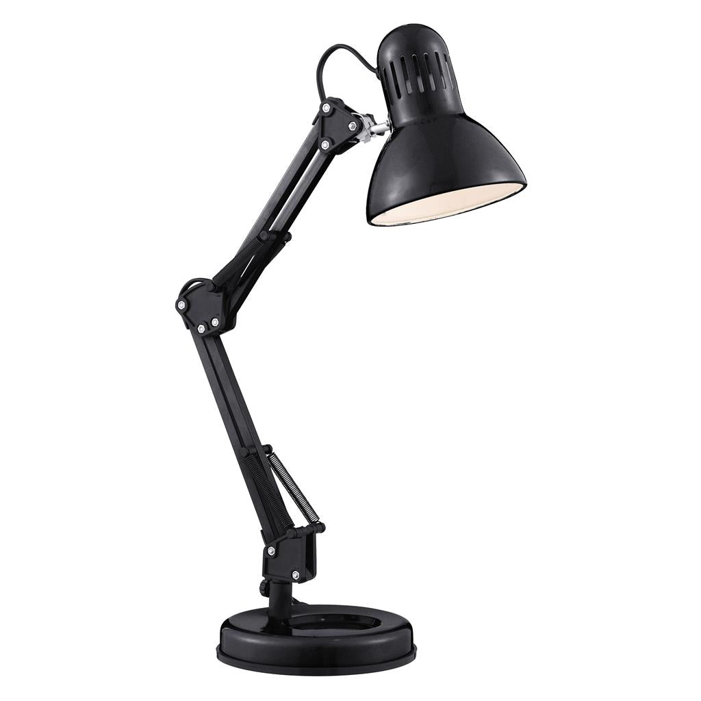 Searchlight Desk Partners - Shiny Black Hobby Table Lamp 2429Bk