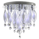 Searchlight Spindle - Remote Controlled  6Lt Flush Ceiling, Chrome With Clear/White Glass Deco 2456-6Cc