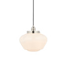 Lightologist Bright nickel plate & opal glass Single Pendant Light WIN1396174