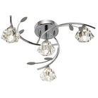 Searchlight Sierra -  4Lt Semi-Flush, Chrome, Clear Glass 2634-4Cc