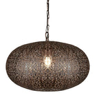 Searchlight Fretwork 1Lt Pendant, Antique Copper 2672Cu