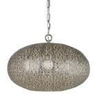 Searchlight Fretwork 1Lt Pendant, Shiny Nickel 2672Ss