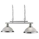 Searchlight Bistro - 2Lt Ceiling Bar, Satin Silver, Marble Glass 2682-2Ss