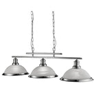 Searchlight Bistro - 3Lt Ceiling Bar, Satin Silver, Marble Glass 2683-3Ss