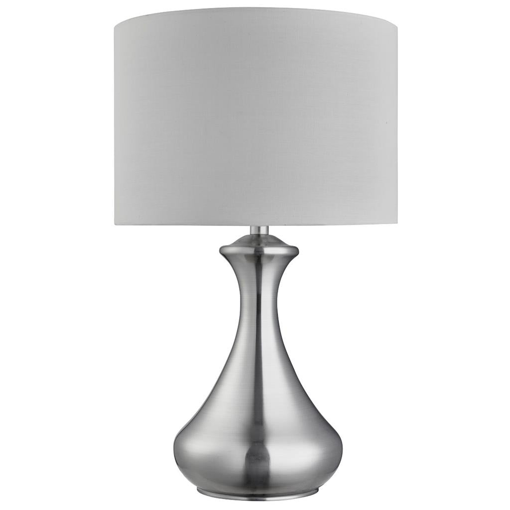 Searchlight Touch Lamp - Satin Silver,  White Shade 2750Ss