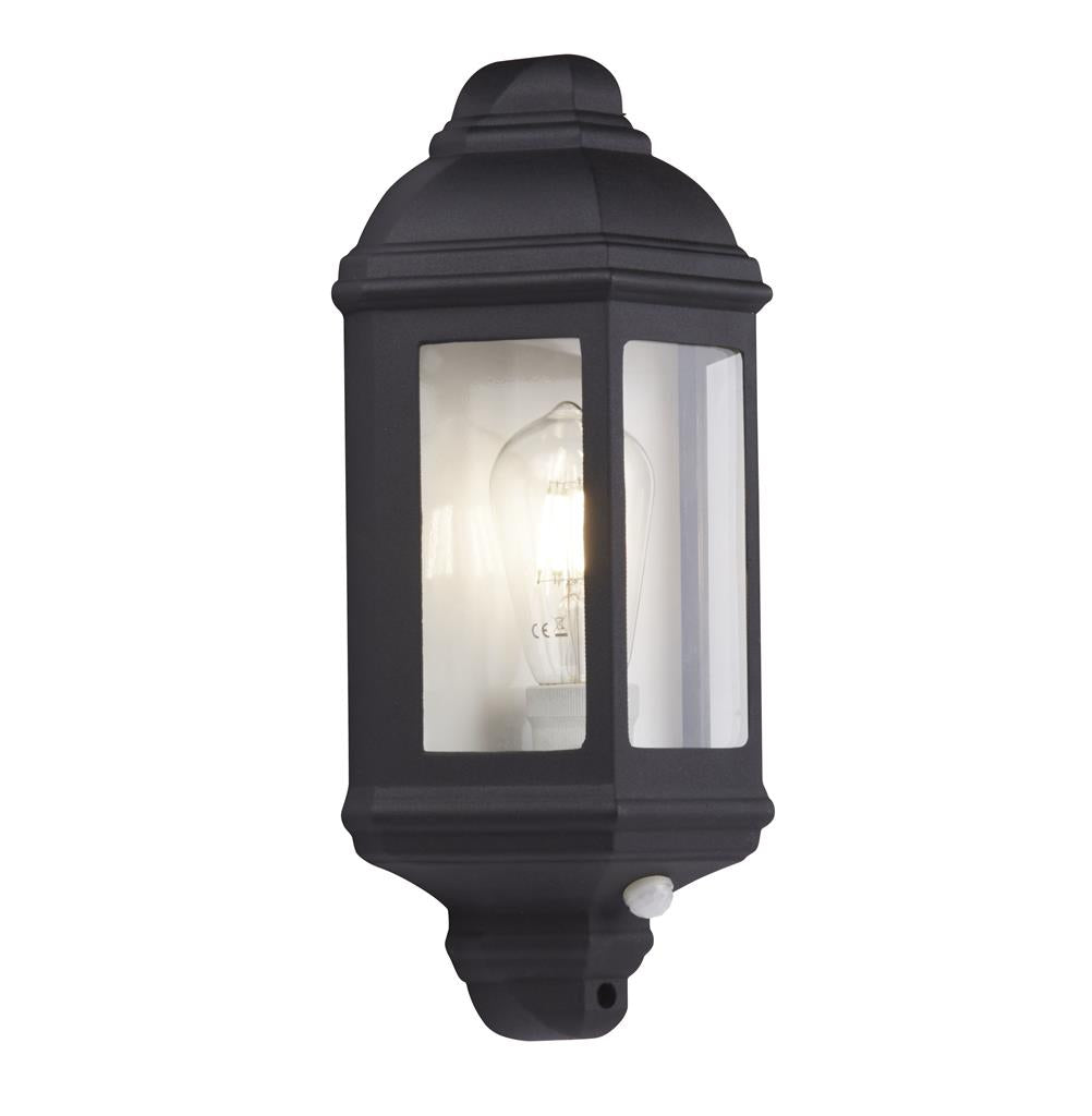 Searchlight Outdoor & Porch Wall Light Black Flush - Ip44 280Bk-Pir