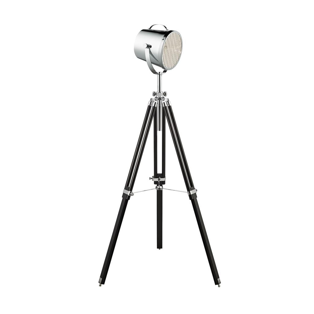 Searchlight Studio Adjustable Stage Light- Floor Lamp -  Chrome Shade/Black Base 3013