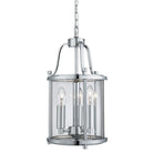 Searchlight Lantern Grande, 3Lt Chrome, Clear Glass 3063-3Cc