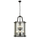 Searchlight Lantern Grande , 8Lt Black, Clear Glass 3068-8Bk