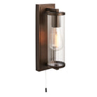 Lightologist Dark bronze paint & clear ribbed glass Glass Wall Light WIN1394077