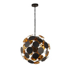 Searchlight Discus 4Lt Black/Gold Pendant 3074-4Bg