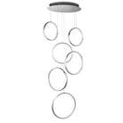 Searchlight Rings 6 Led Ceiling Multi-Drop, Chrome, Clear Crystal 3166-6Cc