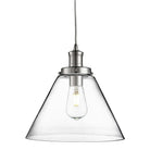 Searchlight Pyramid 1Lt Pendant, Chrome, Clear Pyramid Glass Shade 3228Cc