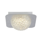 Searchlight Celestia 1 Lt Square Led Ceiling Light - Silver Leaf With Clear Acrylic 32511-1Si