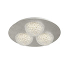 Searchlight Celestia 3Lt Round Led Ceiling Light -  Silver Leaf With Clear Acrylic 32511-3Si