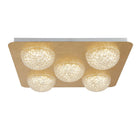 Searchlight Celestia 5Lt Led Ceiling Light - Gold Leaf With Clear Acrylic 32511-5Go