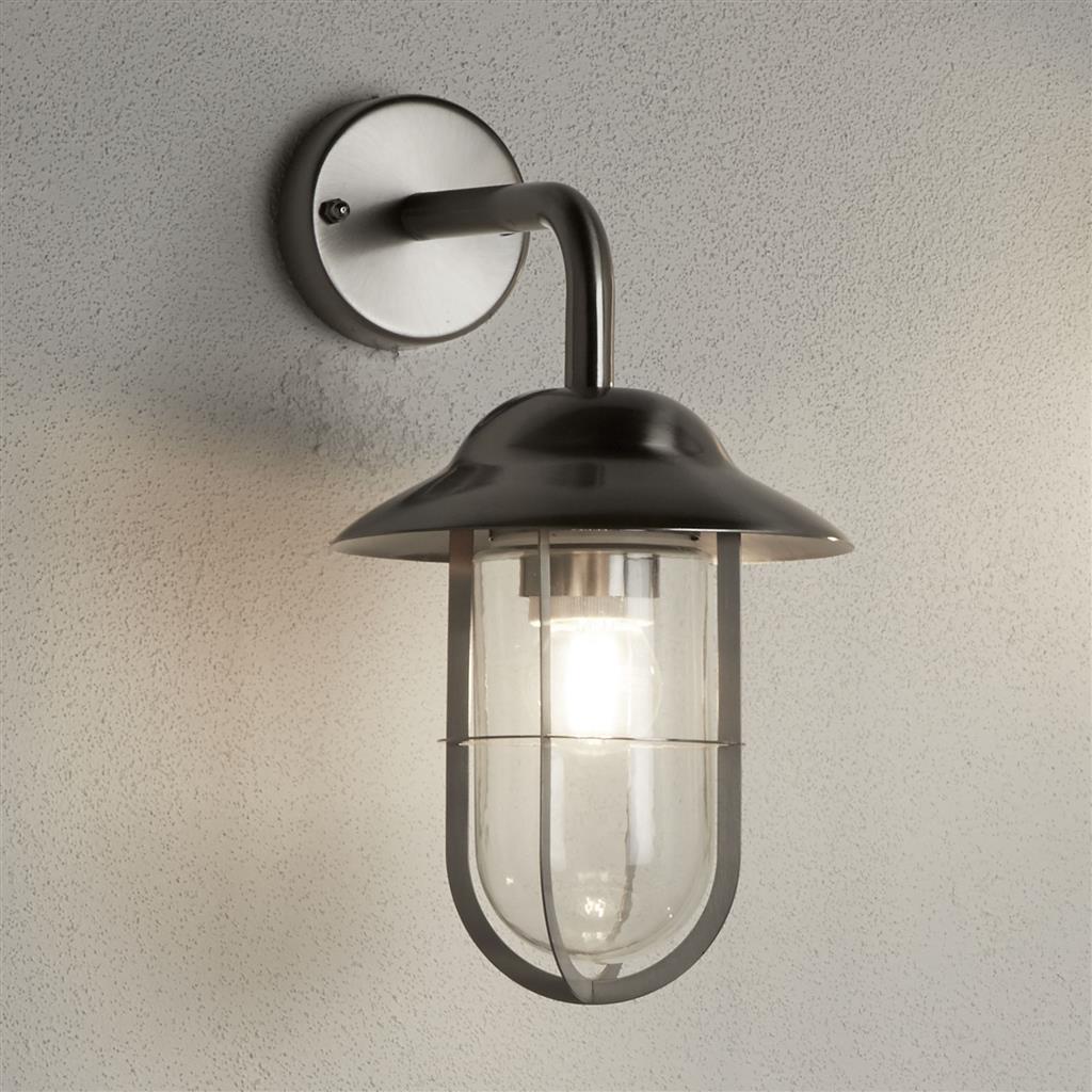 Searchlight Toronto  - 1Lt Outdoor Wall Light, Satin Silver, Clear Glass 3291Ss
