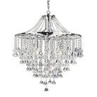 Searchlight Dorchester - 5Lt Ceiling, Chrome With Clear Crystal Buttons & Pyramid Drops 3495-5Cc