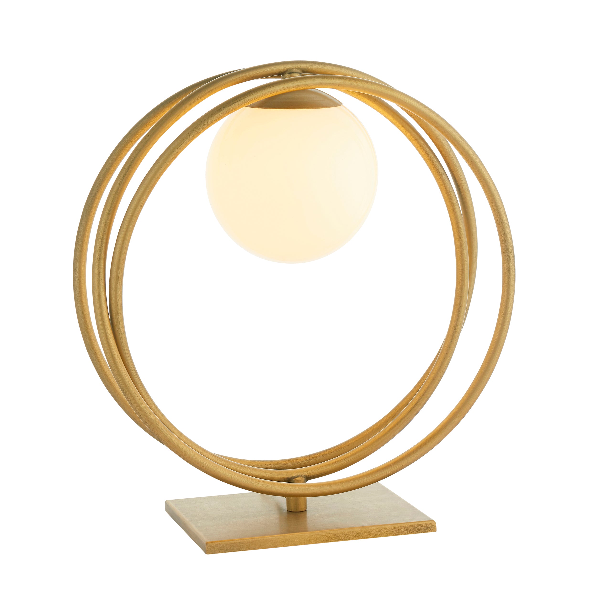 Lightologist Brushed gold paint & gloss opal glass Complete Table Light WIN1392491