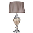 Searchlight Greyson Table Lamp Amber Glass Urn/With Brown Pleated Tapered Shade 3721Am