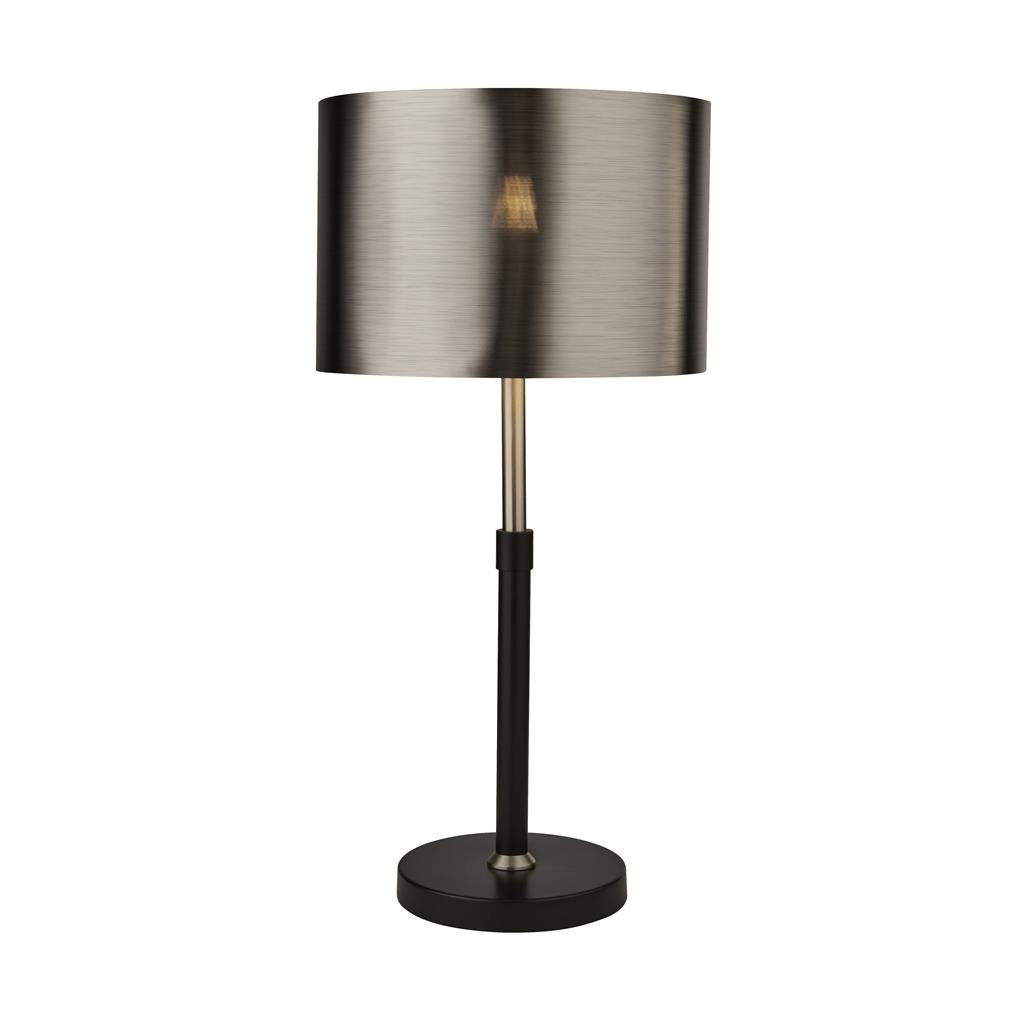 Searchlight Black And Chrome Table Lamp With Brushed Black Chrome Shade 3877Bk